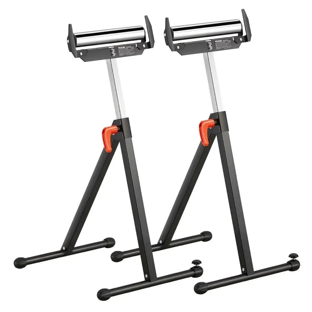 

2-Pack Adjustable Height Roller Stands Up to 250LB Capacity for woodworking Use