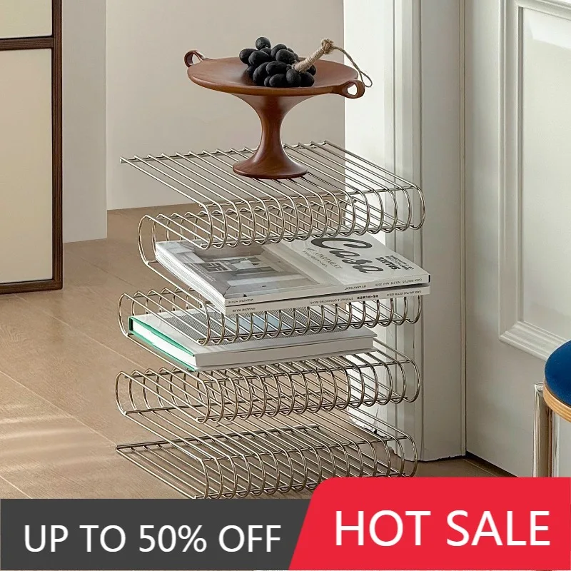 Modern Coffee Tables Living Room Luxury Portable Tea Tables Book Newspaper Storage Rack Magazine Side Table Bedroom Designer