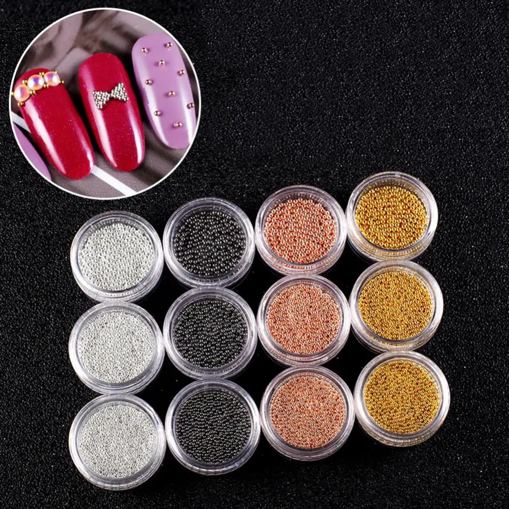 Alloy 3D Nail Art Micro Beads Studs for UV Gel Acrylic False Tips Manicure Decor Nail Charms Decorations