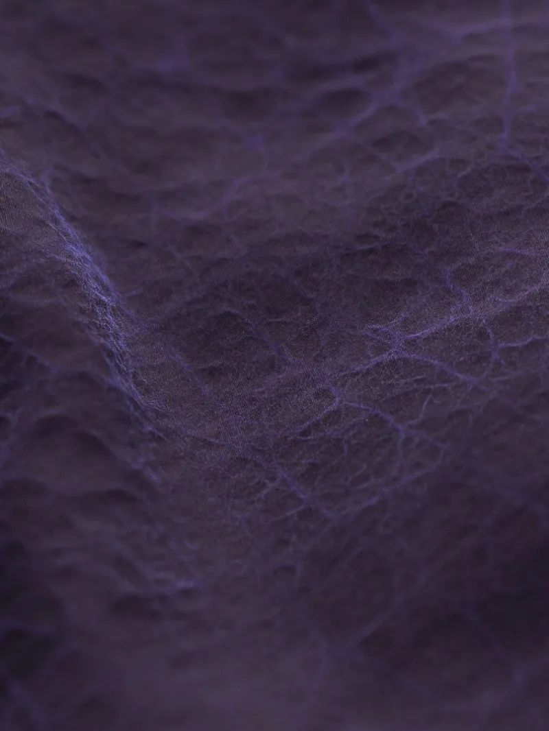 Women's Fashion Autumn New High End 100% Natural Mulberry Silk Fragrant Cloud Yarn Purple Loose Round Neck Short Sleeve Dress