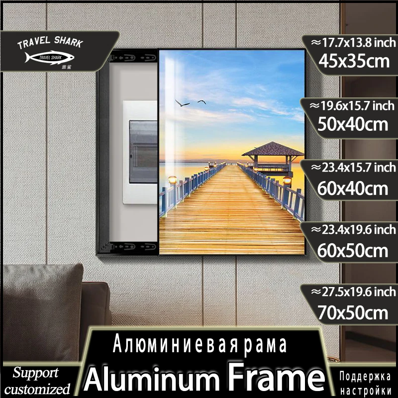 Wholesale Home Living Room Decorative Painting Posters Pictures Of Electric Meter Box Switch For Wall Art Decor Mural Frame
