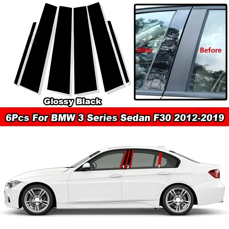 

For BMW 3 Series Sedan F30 2012-2019 Window Trim Cover BC Column Sticker Center Pillar Sticker Mirror Effect Pillar Post