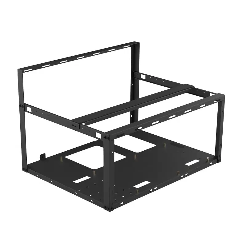 Open Air 4 GPU Mining Rig Frame Dual CPU EATX Case Rack Mountable for AI Super Computing