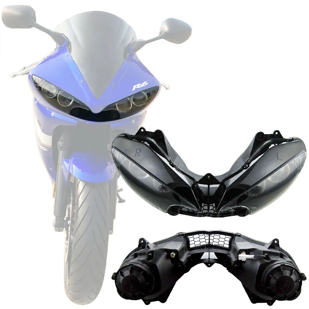 YZF-R6 2003 2004 2005 Motorcycle Headlight Assembly Bulbs Front Light Fairing Accessories for Yamaha YZF R6 03 04 05