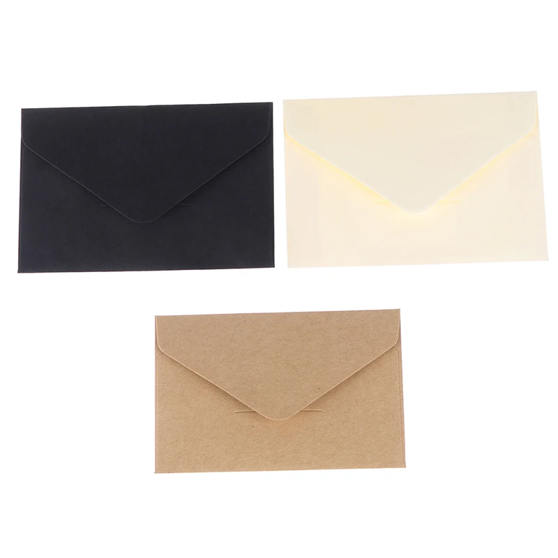 

20PCS Classical White Black Kraft Blank Mini Paper Window Envelopes Wedding Invitation Envelope Gift Envelope