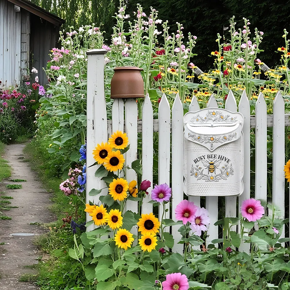 European vintage wrought iron mailbox suggestion box wall decoration storage box outdoor garden wall decoration ornaments