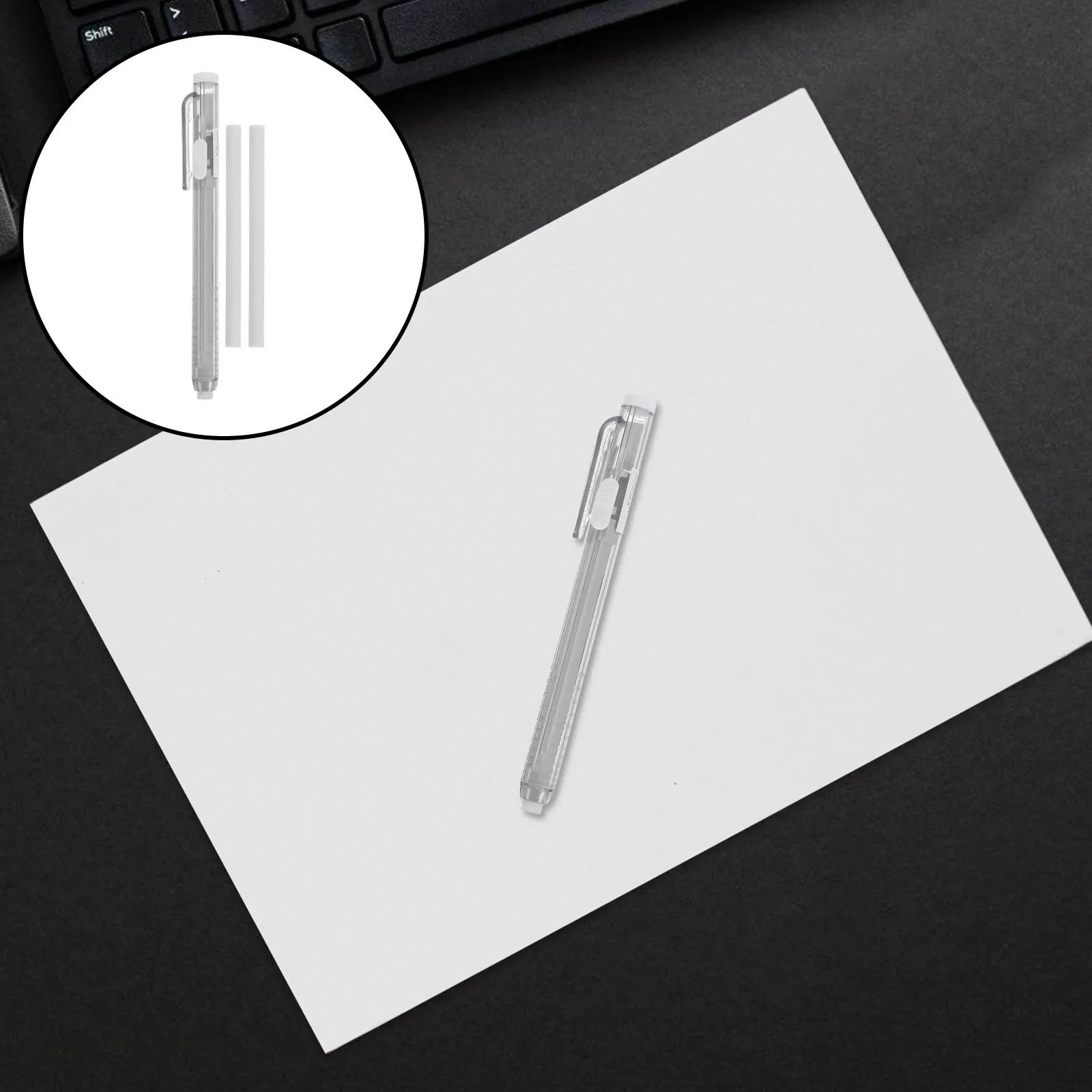 1Set Retractable Eraser Pen Retractable Mechanical Pencil Eraser for School Artists Office Supplies Refillable Precision