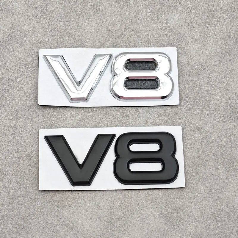 ثلاثية الأبعاد المعادن V8 سيارة الخلفي الجذع ملصق شعار شارة الشارات لبنز AMG BMW مازدا شيفروليه سكودا فورد أوبل أودي فولفو اكسسوارات