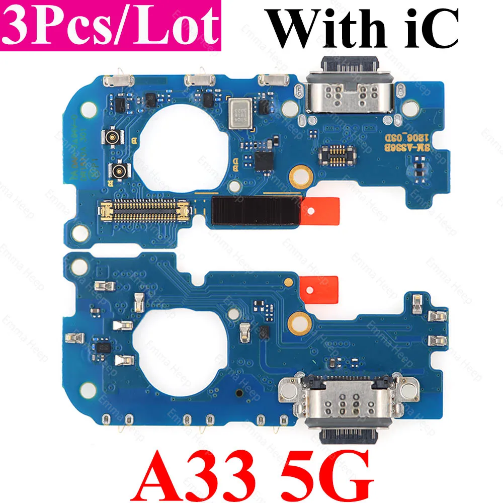 3Pcs Charge Board For Samsung Galaxy A23 4G A33 M62 M53 A40 A41A42 M42 A50 A51A52 A53 A70 A71A72 USB Charger Port Board Flex