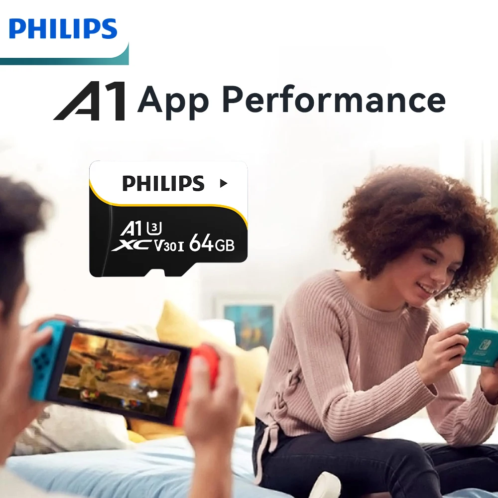 Scheda Philips TF Scheda di memoria ad alta velocità da 8 GB 16 GB 32 GB 64 GB 128 GB 256 GB (A1 U3 Classe 10 V30) per telefoni cellulari/fotocamere/schede