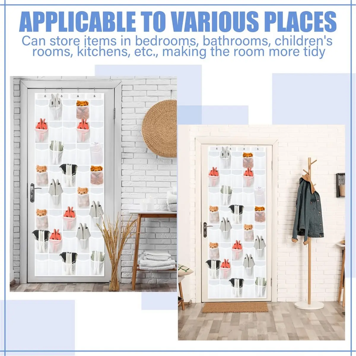 Time Saving Over the Door Shoe Organizer with 40 Large Clear Pockets over the Door Hanging Shoe Organizer for Bedroom Closet Sto
