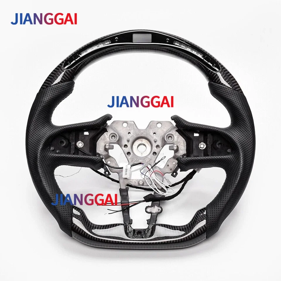 

Real Carbon Fiber LED Steering Wheel Fit For INFINITI Q50 2019-2024 Q60 2014-2022 with Heated Steering Wheel Car Accessories