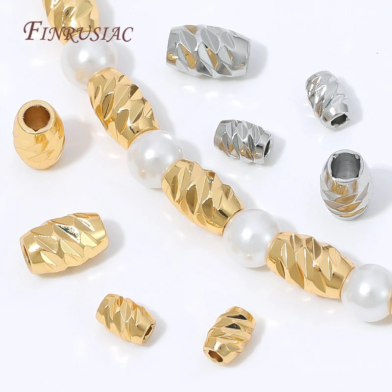 18K Gold Plated Spacer Beads Zircon Beads Brass Loose Beads For Bracelet Necklace DIY Jewelry Findings,Charm Jewelry Components - view 3