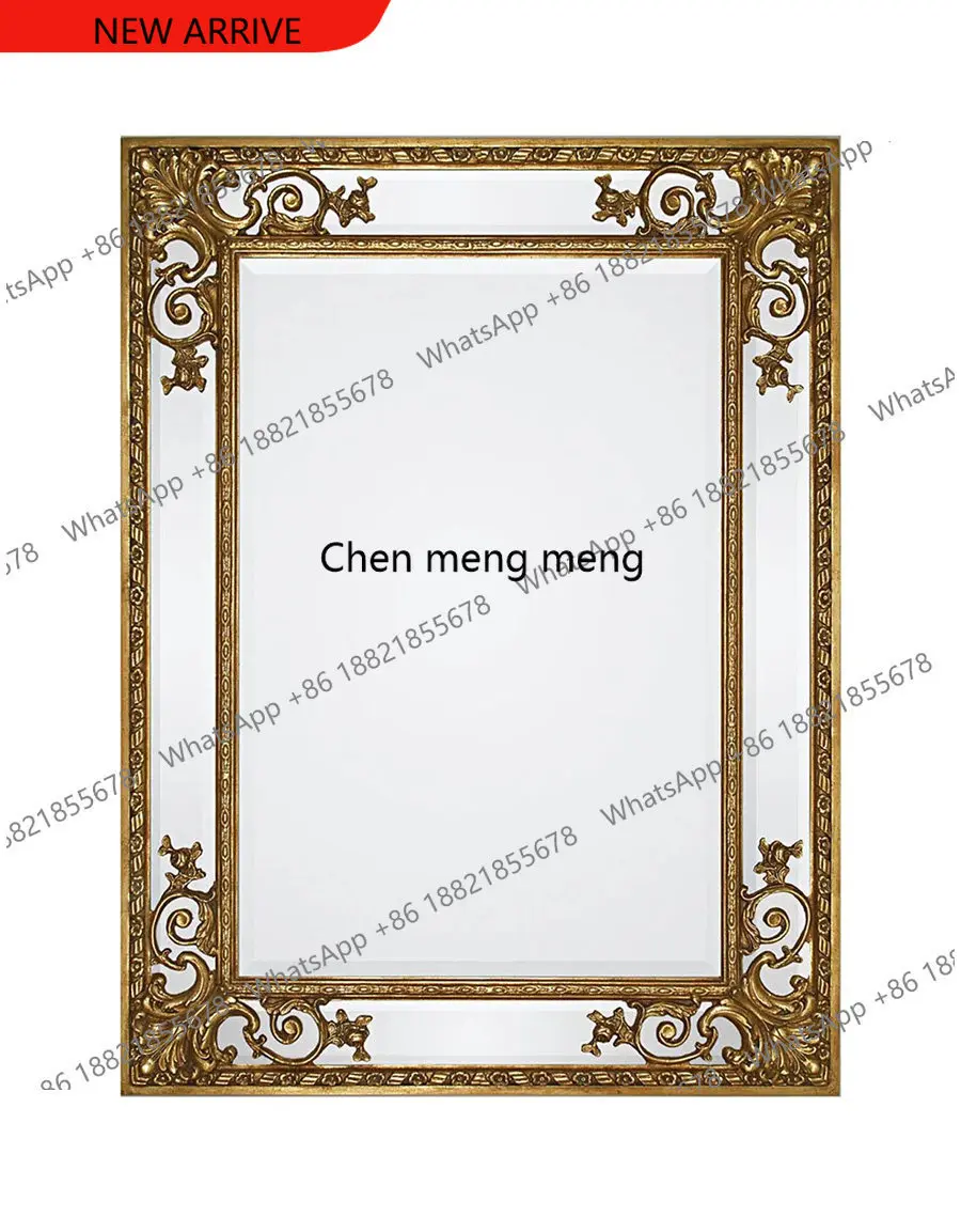 

New Chinese carved vanity mirror retro mahogany porch decorative mirror wall hanging home bedroom vanity mirror F185