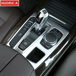 Stainless Steel Center Console Gear Shift Frame Decoration Cover Trim For BMW X5 X6 F15 F16 LHD Car Styling Interior Accessories