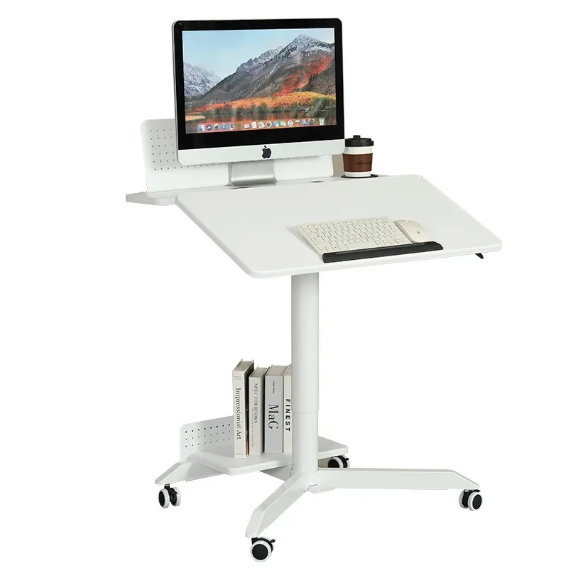 Office Pneumatic Height Lifting Table with Flip Table with Casters Study Table