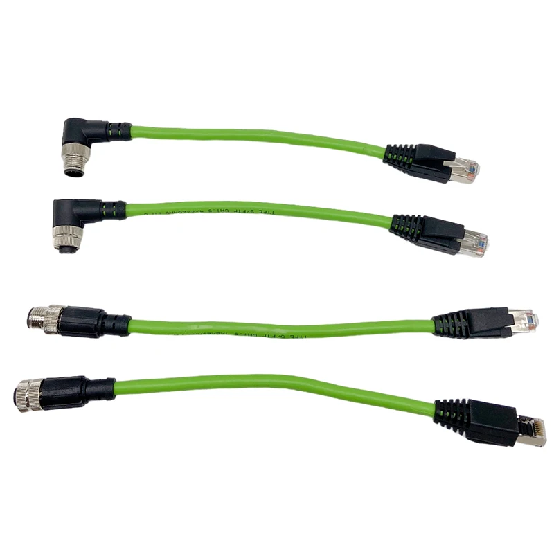 

M12 Sensor Connector to RJ45 48Pin 5m Wire Ethernet IP67 Profinet Ehtercat Industrial A Type Network Cable Singnal Transmission