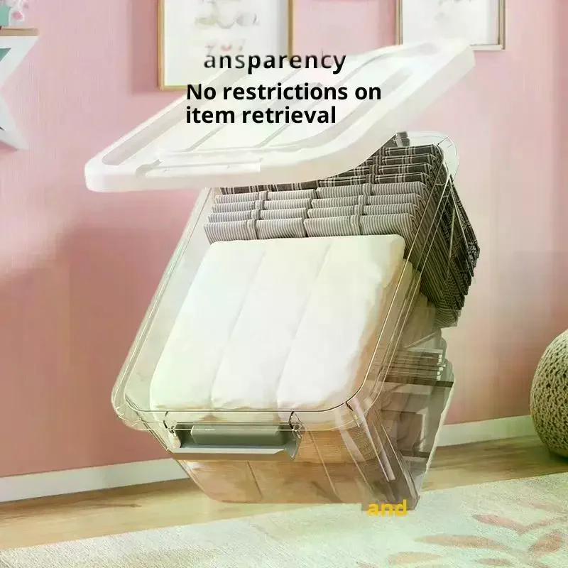 Transparent Storage Box Organizing Box Plastic Box With Lid Portable Storage Box Multi Size Clothing Storage Box Organizing Box