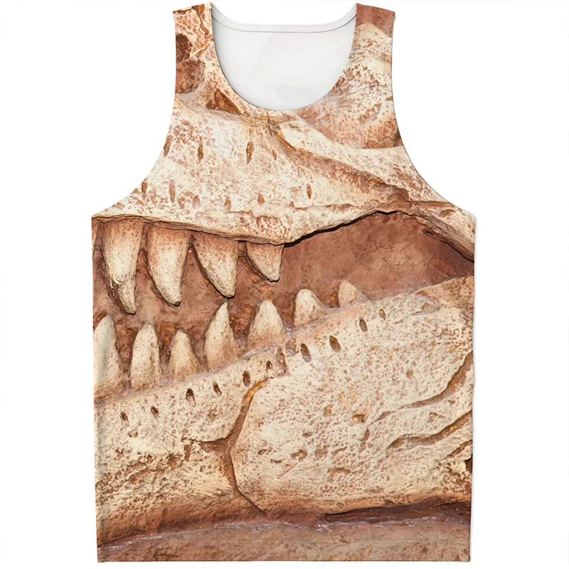 

Ancient Animal Bones 3d Printed Tank Top Men Women Personality Cool Street T-shirt Kids Summer Sleeveless Tees Oversized Vest