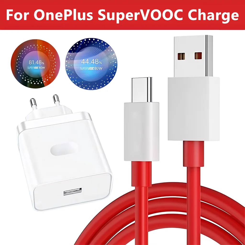 

80 Вт Super VOOC EU Кабель для быстрой зарядки типа C для OnePlus 9 9R 10 Pro 11 12 13 Nord CE 3 4 Lite 5 N200 N300 OPPO Realme USB-кабели