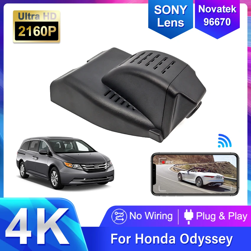 

4K Car DVR UHD Driving Video Recorder Dash Cam Camera HD Night Vision For Honda Odyssey Elysion 2016-2022,Plug and Play DashCam