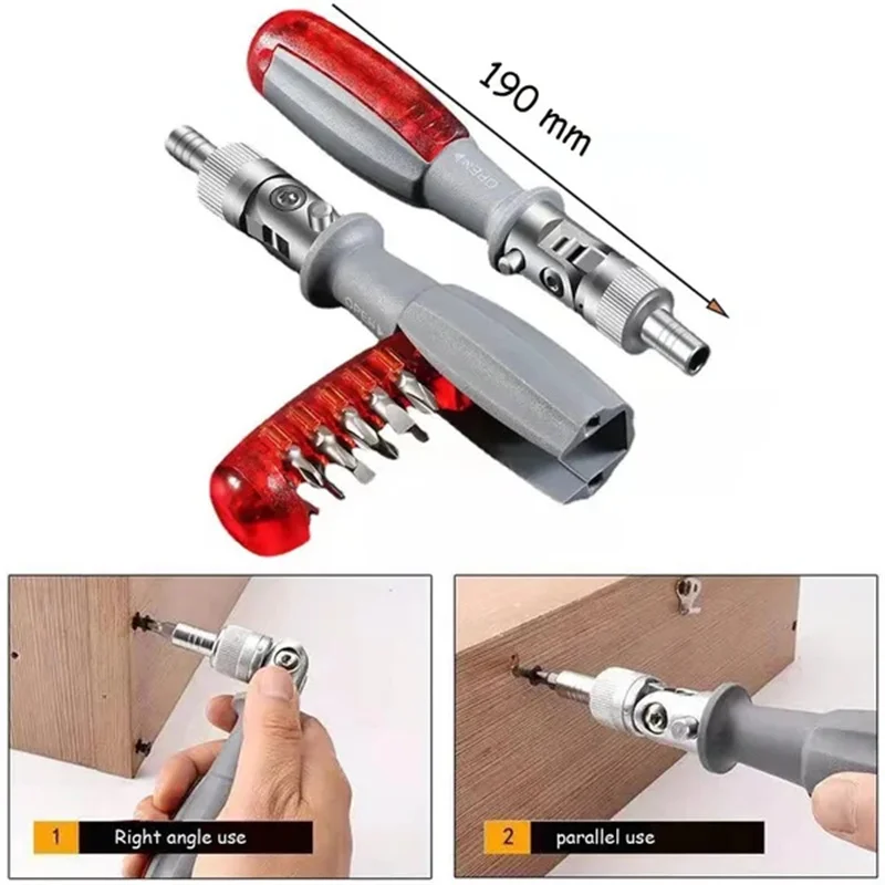 1pc 11 In 1 Ratcheting Multitool Screwdriver Multi-functional Magnetic Screwdriver Professional Angle Screwdriver Repair Tool