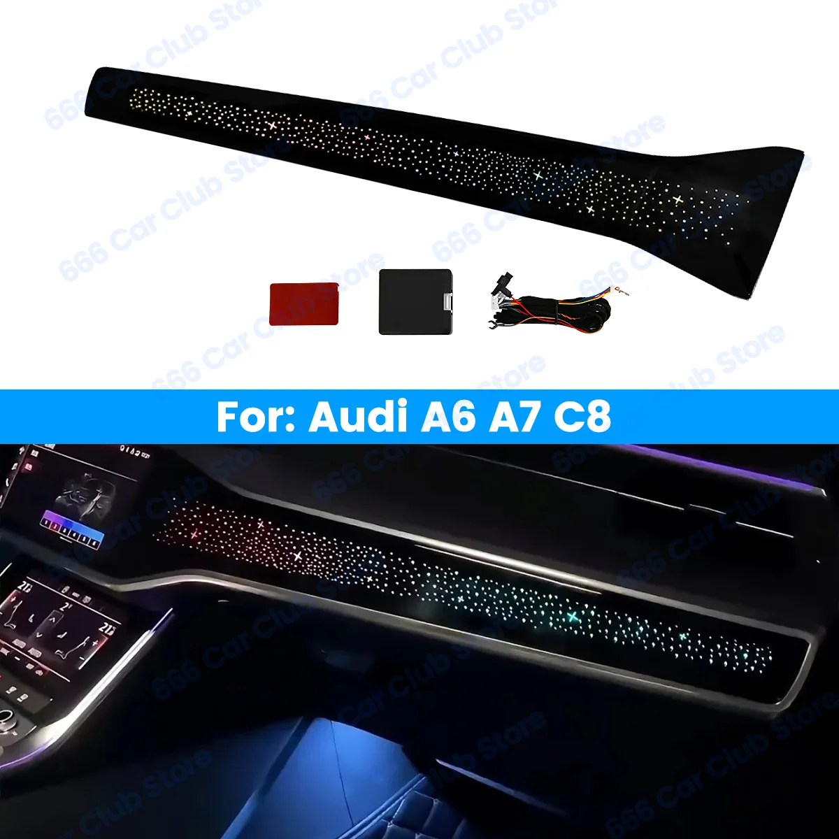 32 Colours Co Pilot Star Light Trim Panel For Audi A6 A7 C8 RS6 RS7 Starry Sky Instrument Lights Automotive Inside Refit Parts