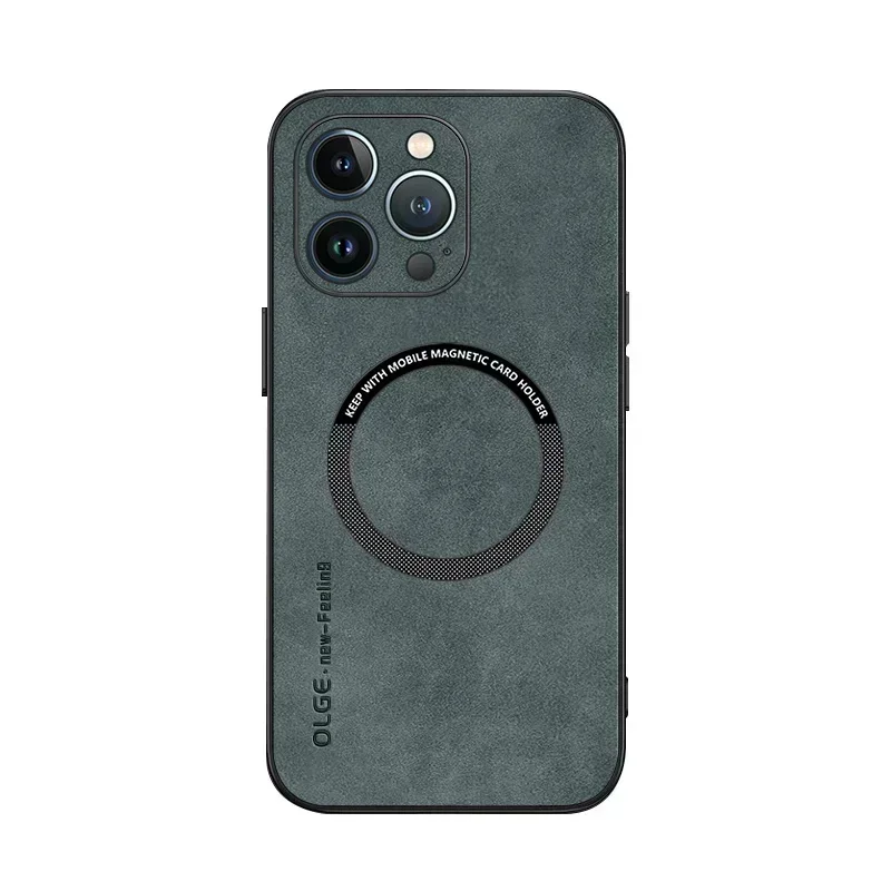 Voor Magsafe Luxe Lederen Schokbestendige Telefoon Gevallen Voor iPhone 17 16 15 14 13 12 11 Pro Max Plus magnetische Draadloze Opladen Cover - afbeelding 1