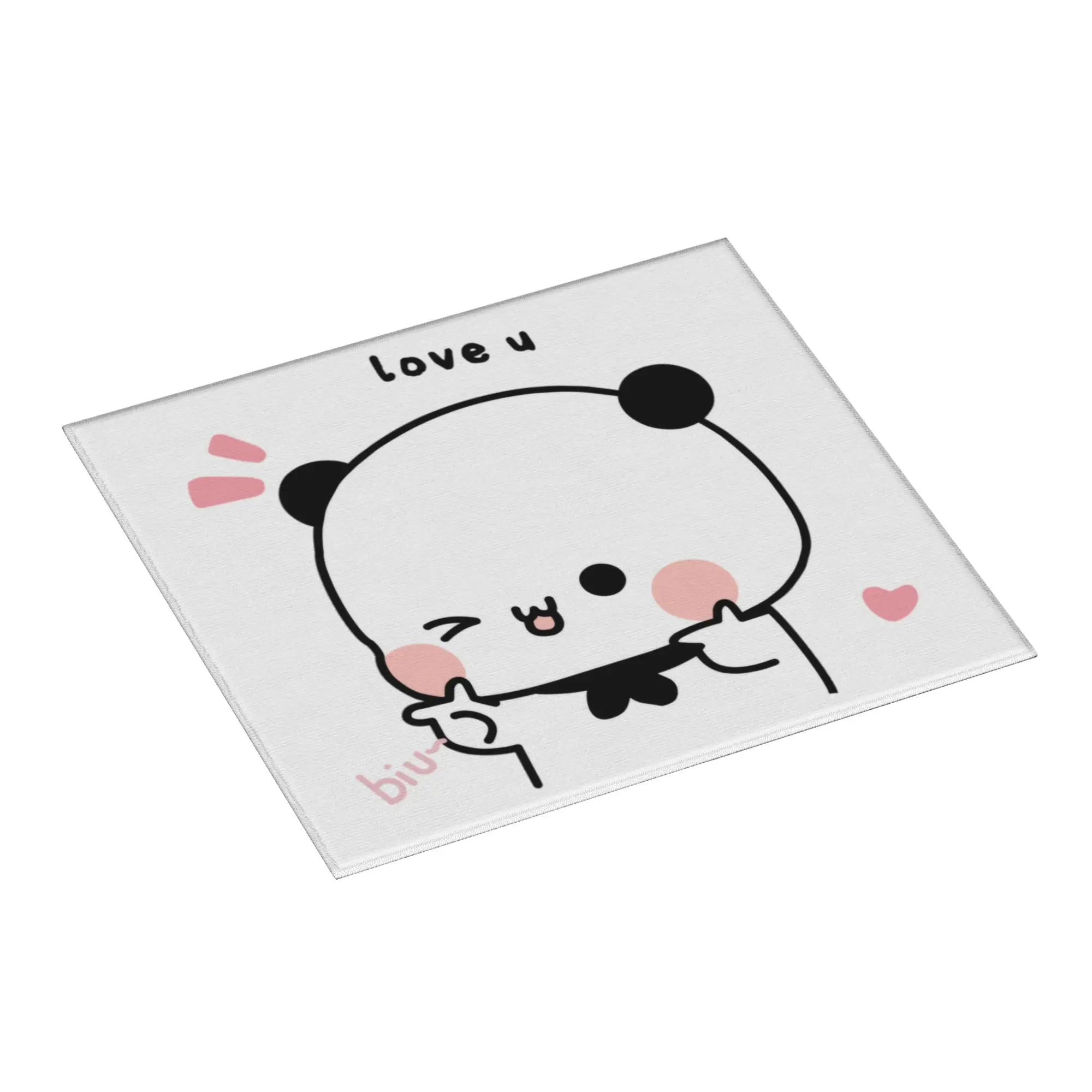 Bubu Dudu Panda And Brownie Bear Couple Non‑Slip Waterproof Absorbent Barware Tableware Oil Proof Reusable Mat For Kitchen