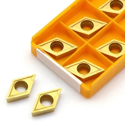 10Pcs DCMT11T304 NK15TF NK6020 NK735 Cutting Internal Turning Tool DCMT11T304 Cutting Inserts Lathe Cutter Rhombus Shaped Blades