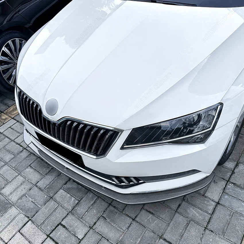 

Передний сплиттер-диффузор (губа) из ABS-пластика для Skoda Superb B8 3V3 3V5 TSI TDI 2015-2019 Pre-LCI, глянцевый черный, тюнинг-комплект