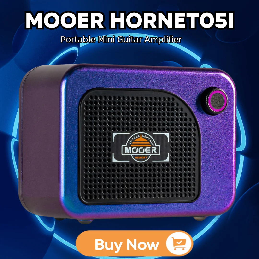 MOOER-Hornet05iポータブルミニギターアンプ、Bluetooth 5.0、ギターアクセサリー、アナログ40ドラムマシン、80秒ルーパー