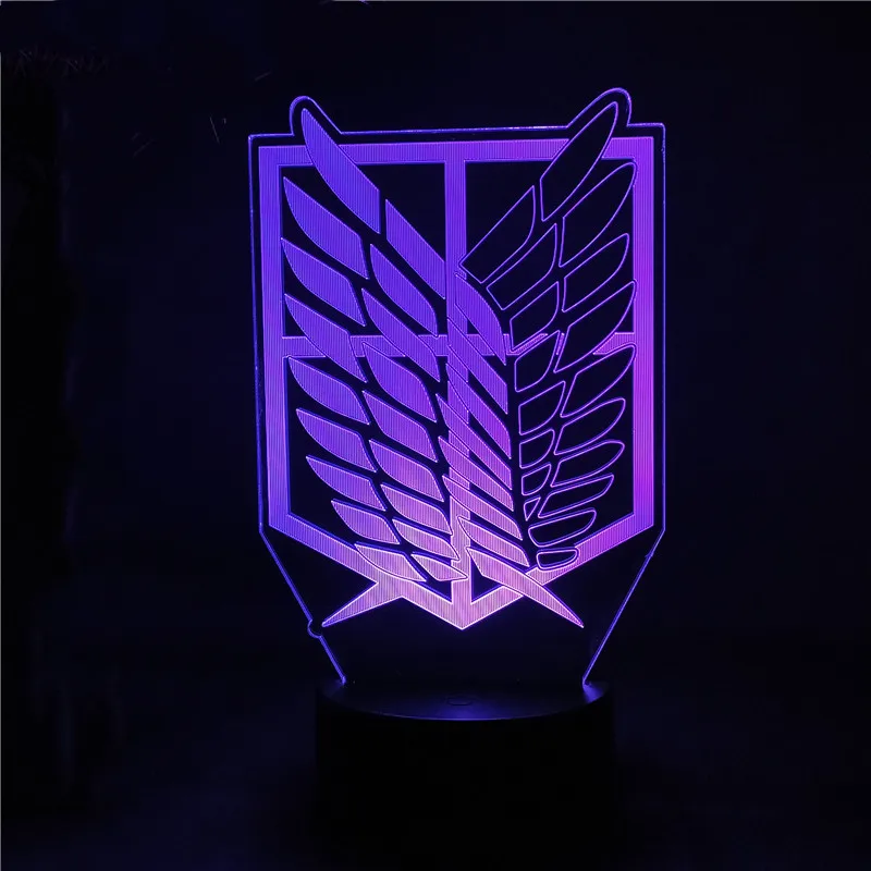 Attack on Titan Cartoon Eren Jager 3D Visual Night Lights LED Levi Night Lamp Mikasa Ackerman Anime lampada che cambia colore