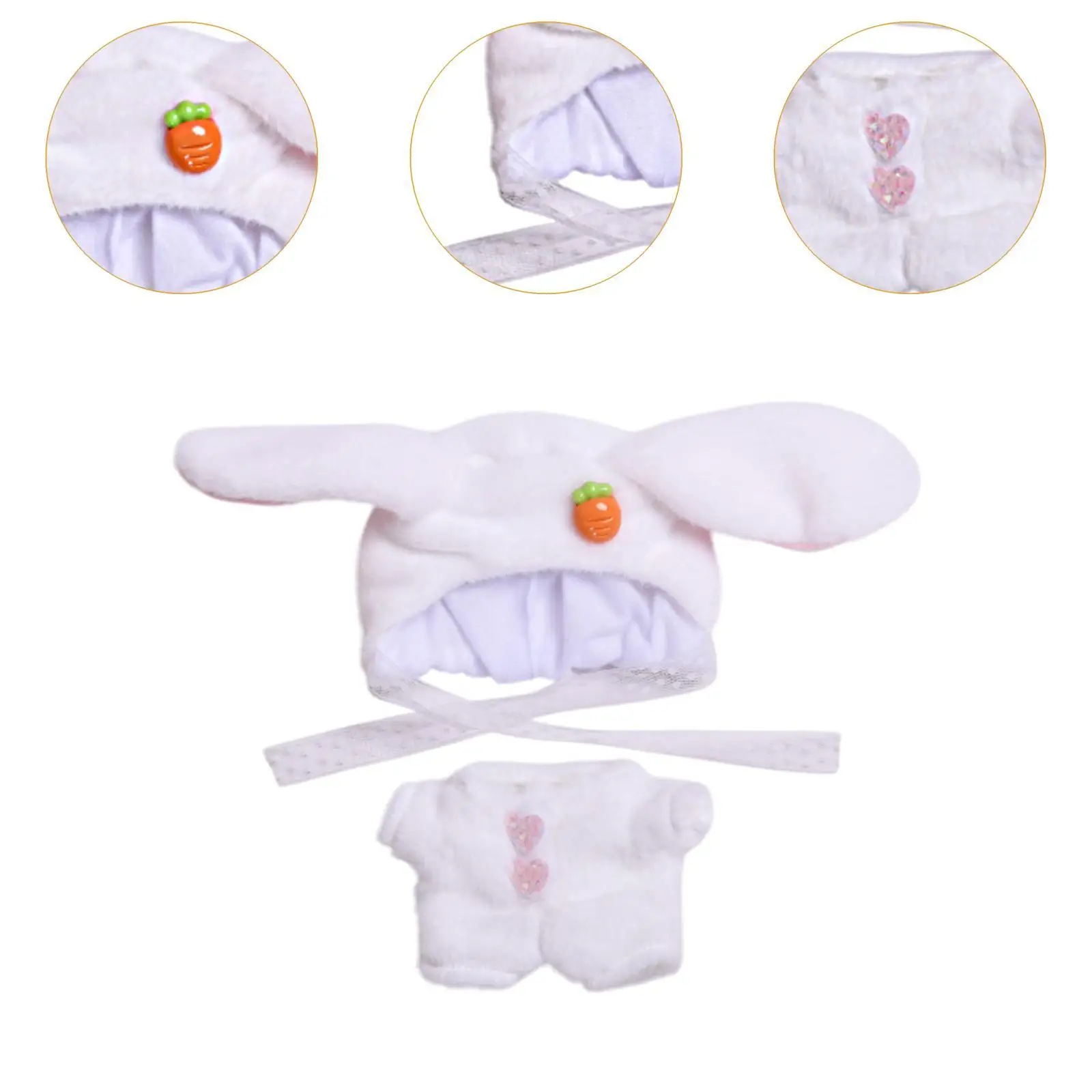 Conjunto de mono de muñecos de peluche, accesorios de disfraces de muñecas, ropa de trajes, para muñecas de 5,91 pulgadas/6,69 pulgadas, muñecas de niño y niña