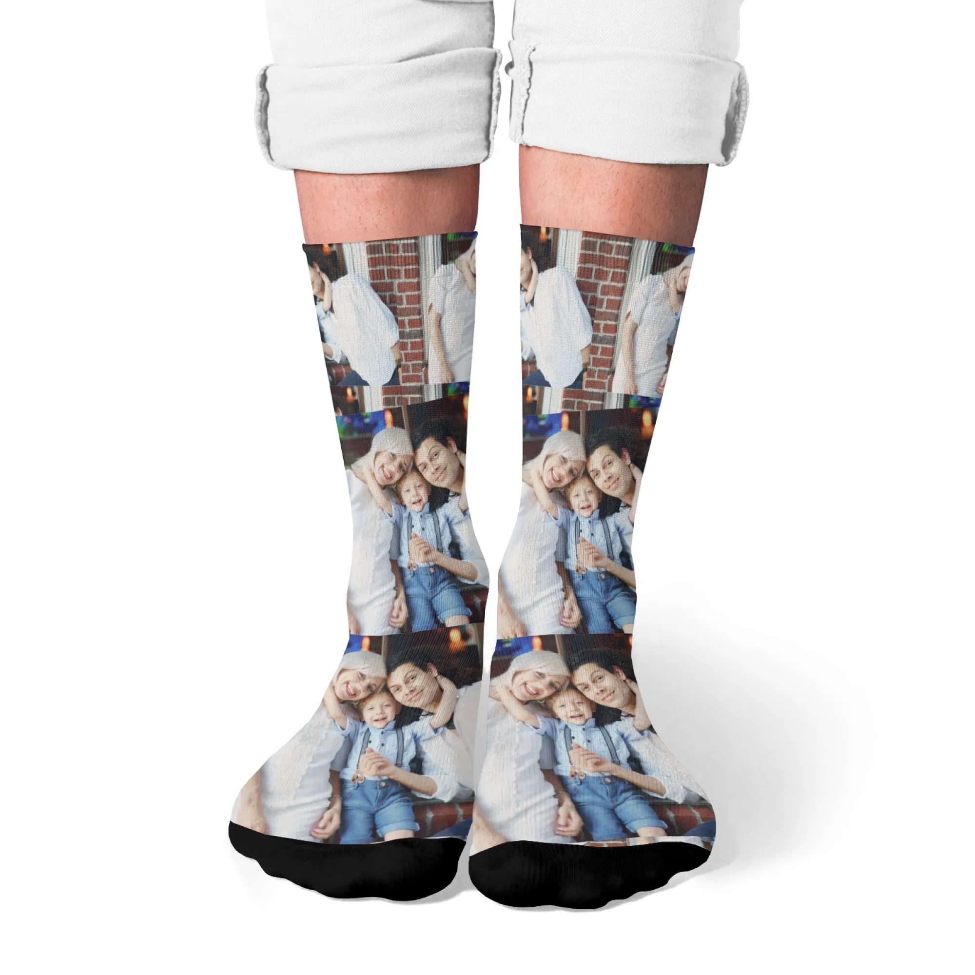 Custom Family Photo Socks Personalized Family Portrait Print for Daily Wearing Special Carrier To Recall Warm Family Moments