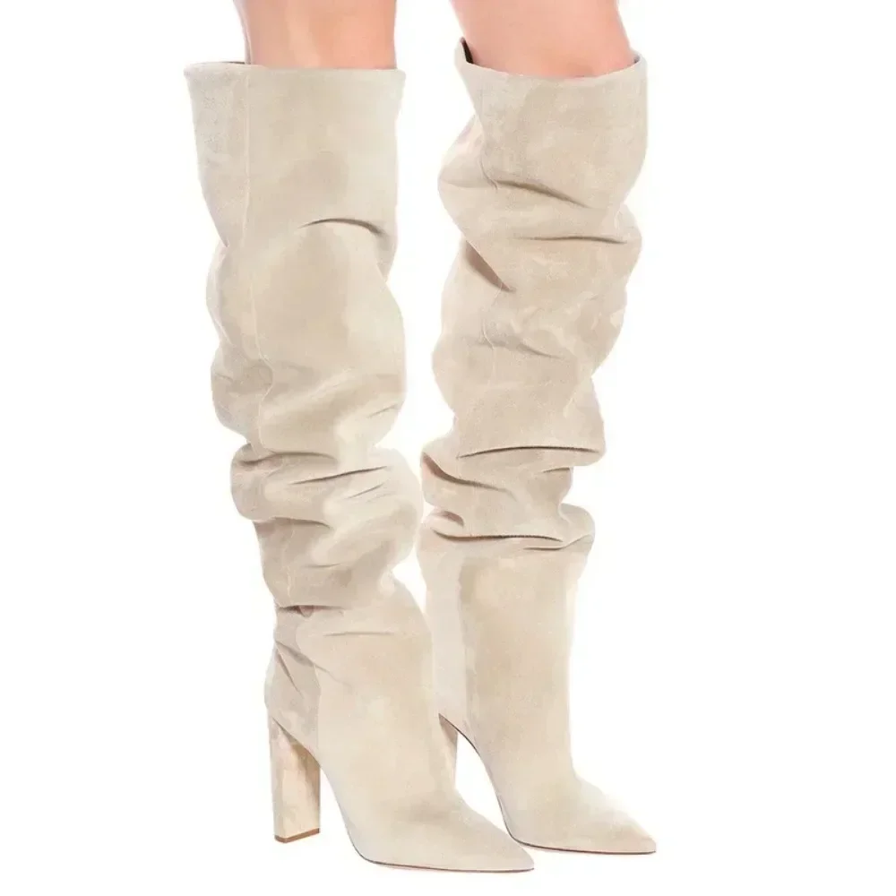 Over the Knee Boots for Women, Fur Warm Shoes, High Heel, Thigh High Boots, Long Footwear, Winter Fashion, New Design