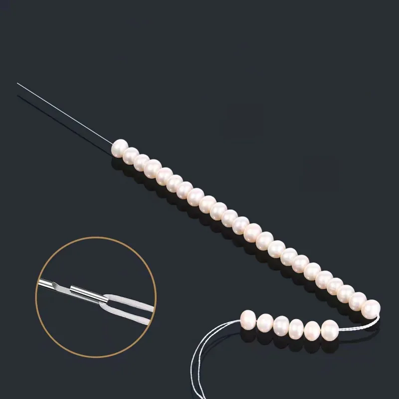 2 pc Stainless Steel Needle With Opening Side For Threading Beads AndStrings, DlY Beads Threading Tool  Jewelry Making