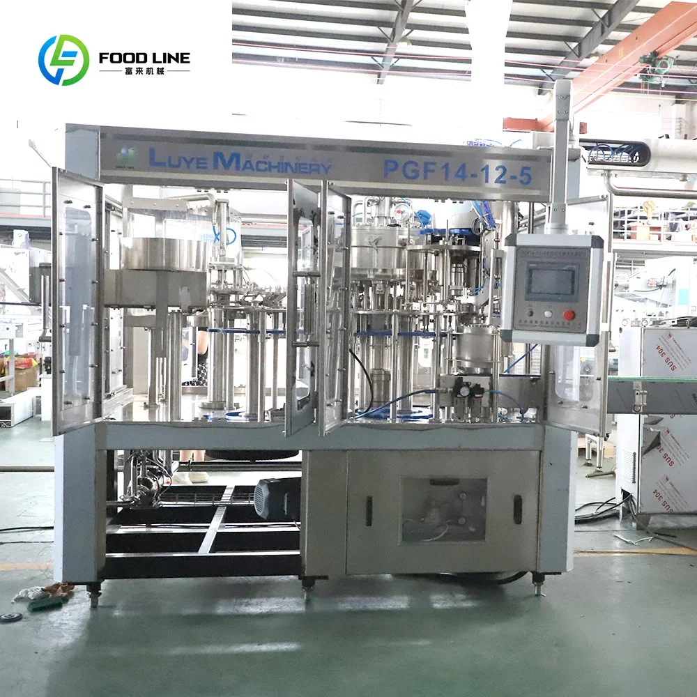 Automatic Soda Water Filling Machine 14-12-5 Carbonated Soft Drink Filling Packing Production Line
