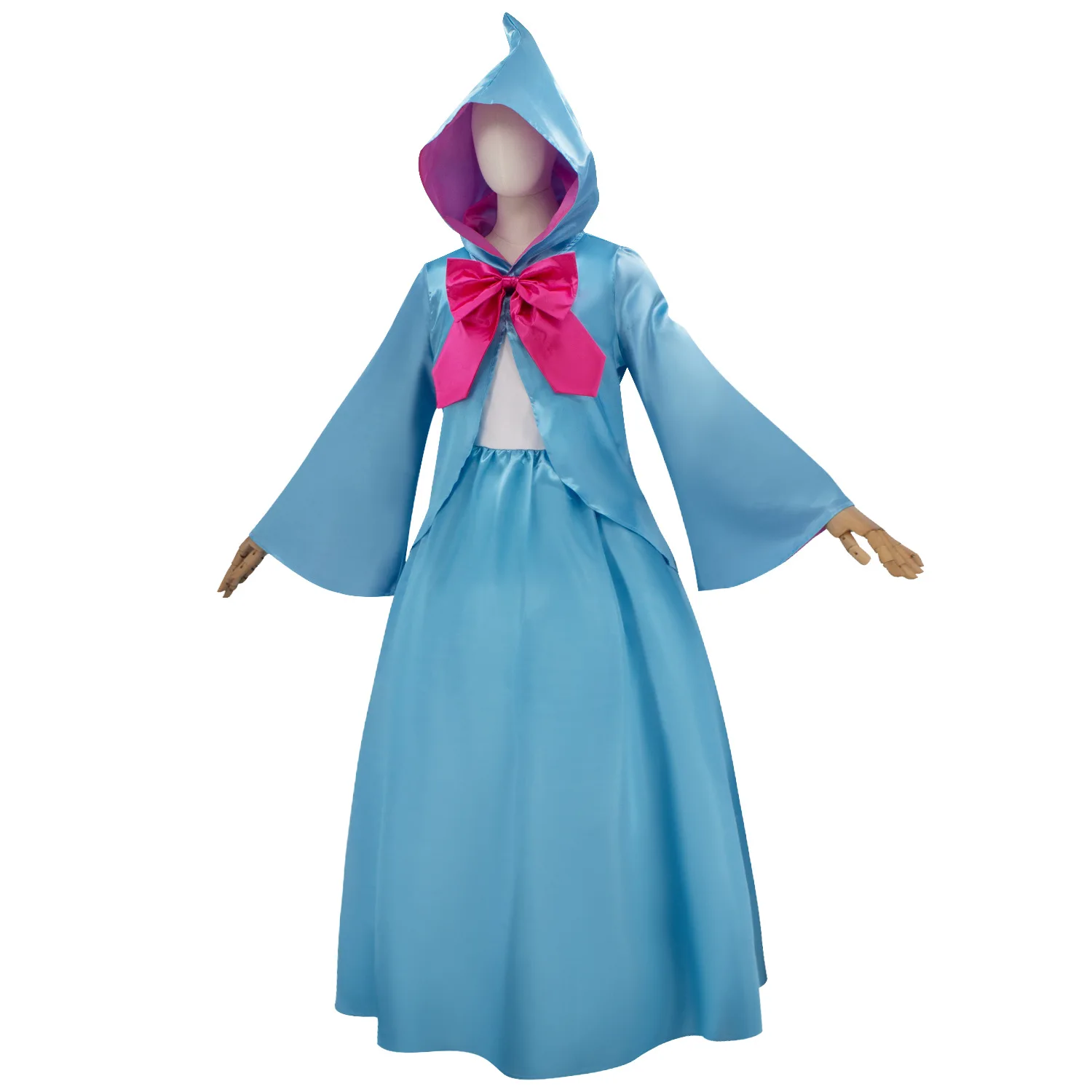 Damenbekleidung Qiyuan Fairy Godmother Robe Luxuriöses Kapuzenkleid mit Umhang Halloween Cosplay Karnevalsparty Musterkostüm – Detail 7