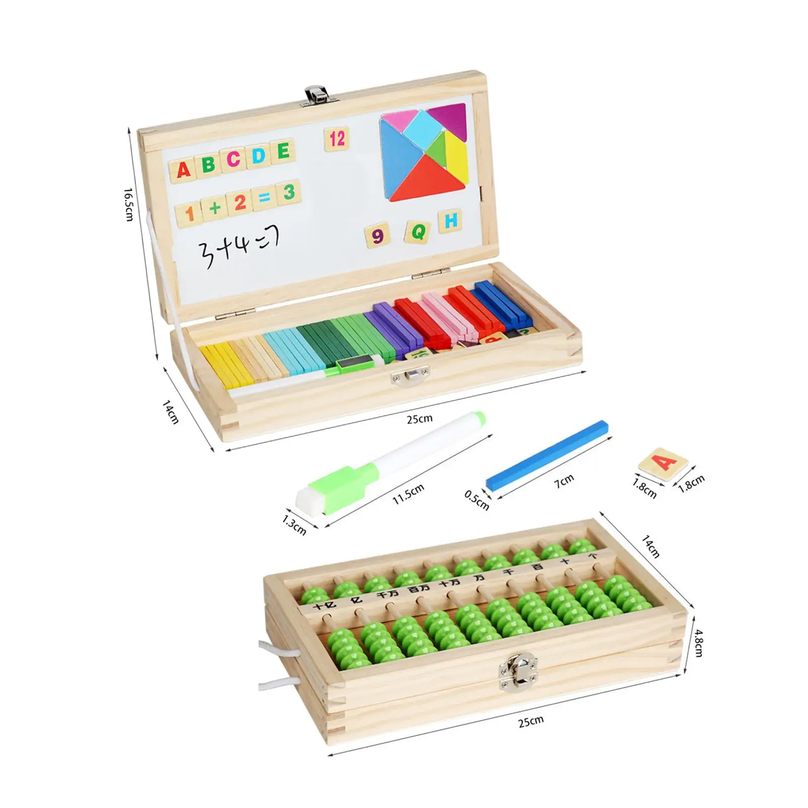 Multifunctional Calculation Box Math Toy Wooden Montessori Toy Abacus Multicolor Learning Toy Math and Counting Toy for Kids