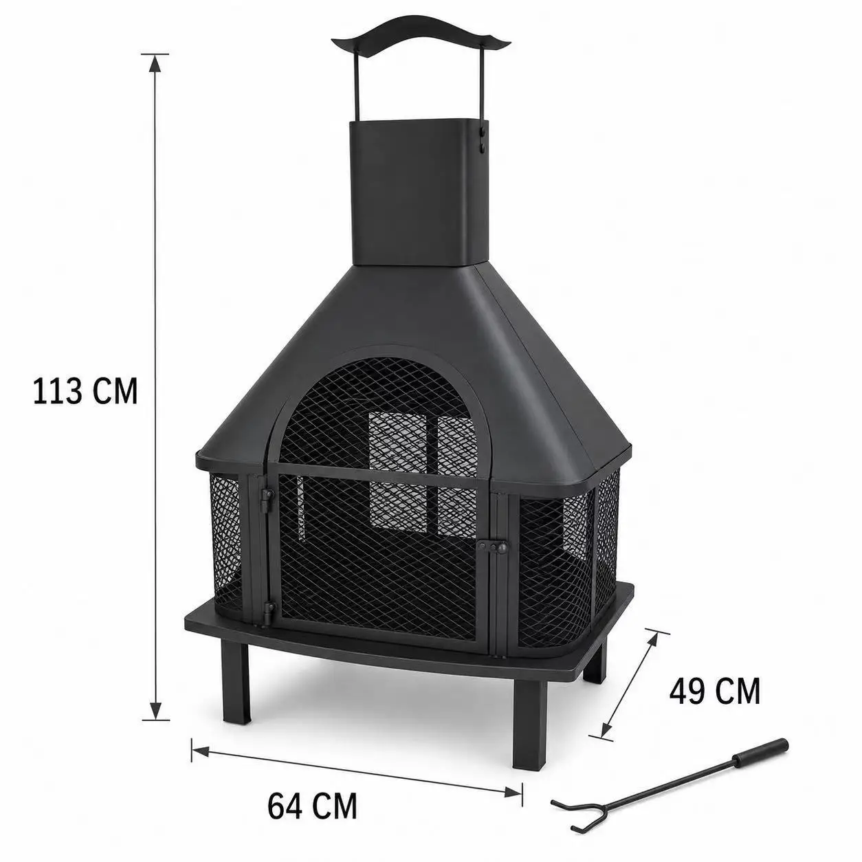Light luxury American chimney outdoor bonfire basin wrought iron mesh windbreak stove villa garden autumn and winter sitting