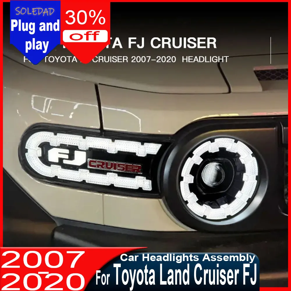 Auto Headlight Assembly For Toyota FJ Cruiser 2007-2020 LED DRL Upgrade Startup Effect Projector Lens headlights Car Accessorie