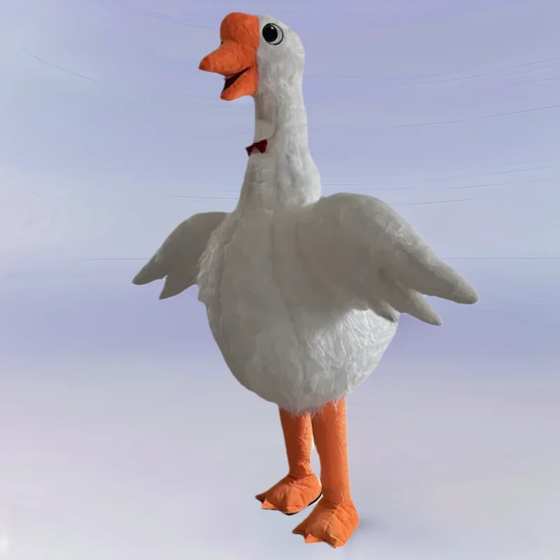 Mascotte de cygne blanc gonflable, Costume pour adulte, jeu de rôle, ensemble de carnaval, Animal personnalisé, cygne blanc gonflable géant