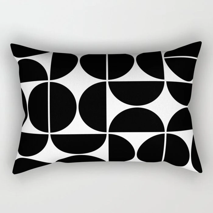 Nordic Ins Creative Black White Houndstooth Pillow Rectangular Sofa Pillow Lumbar Cushion Living Room Pillow