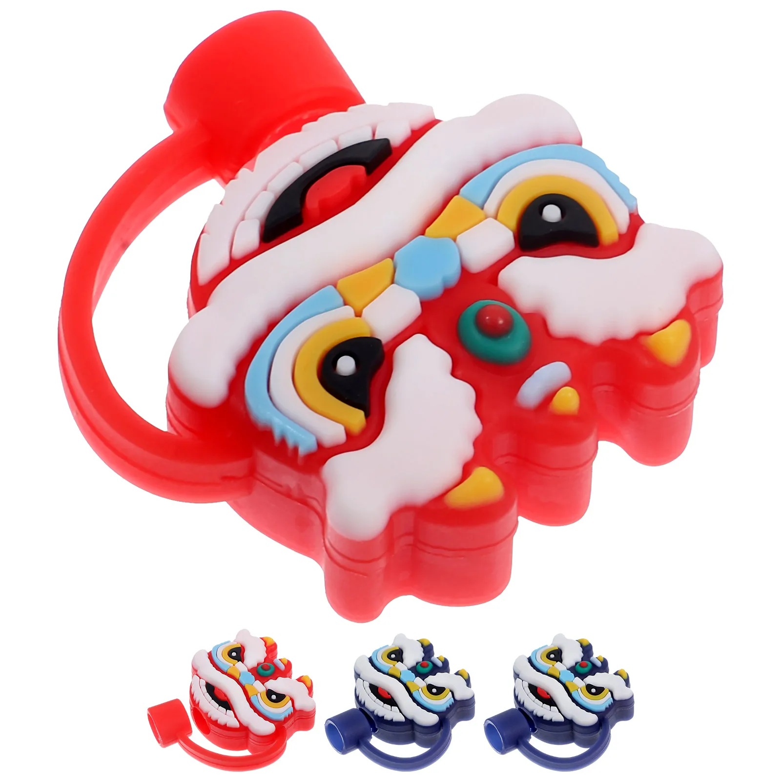

4pcs Dust Cap 8mm Diameter Reusable Straw Cover Red Head Party Accessories Straw Protector Airtight Seal