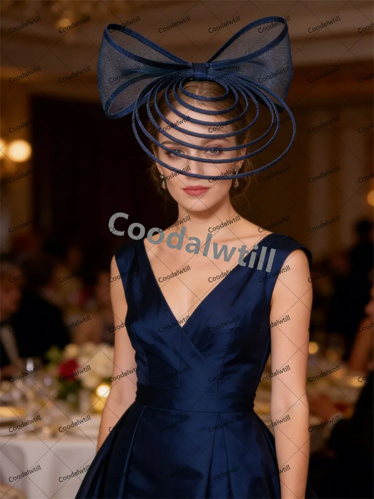 

Amazing Navy Chic Bow Fascinator Hair Accessories Derby Women Ladies Cocktail Headwear Race Party Fascinators Hat Hair Clips
