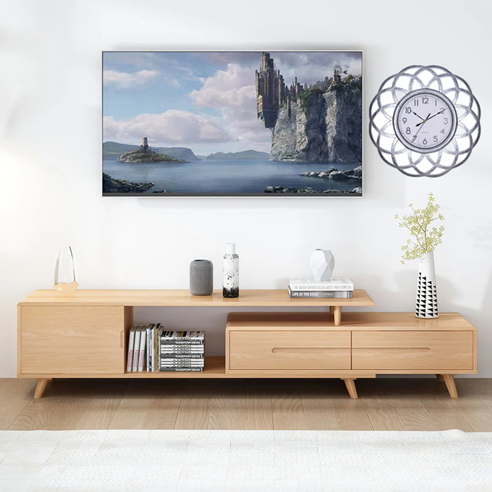 

Retro Decor Old Fashion Wall Clock Clocks Vintage Decorative for Living Room Silver European Large The