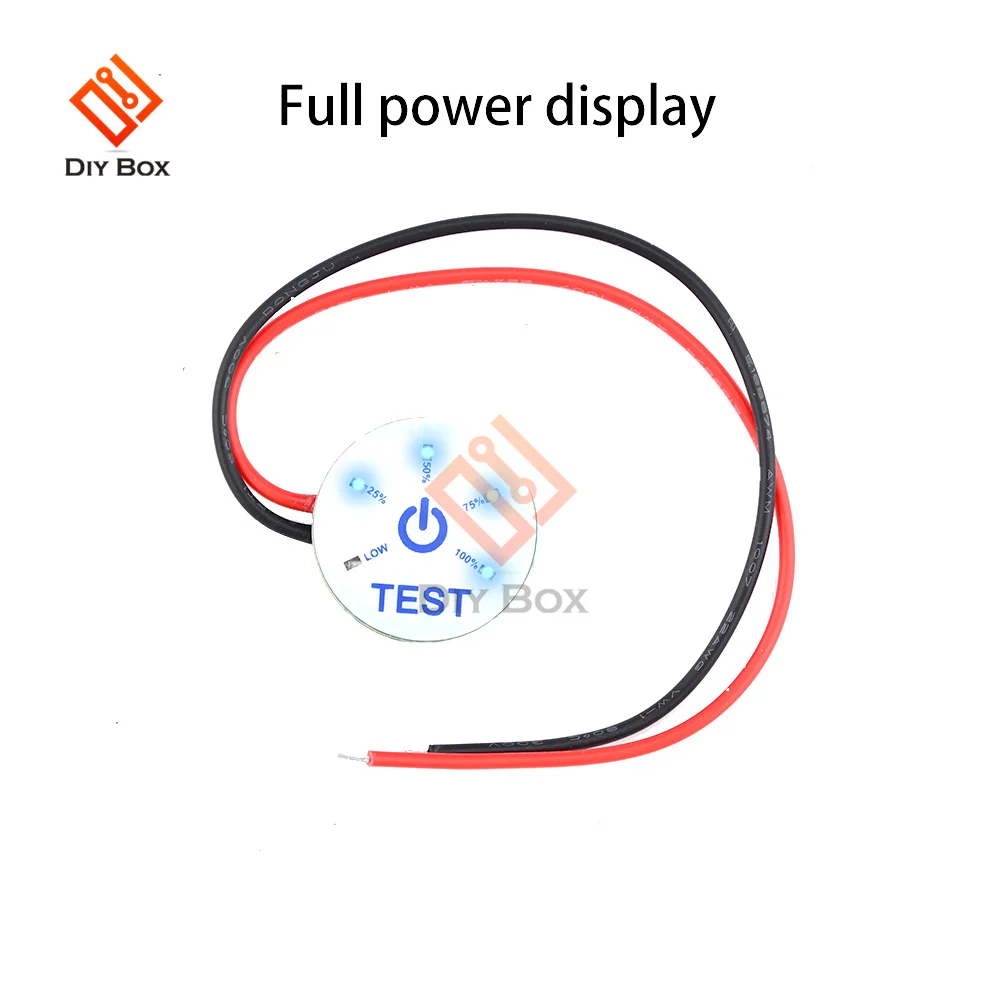 Round Battery Capacity Indicator Power Level Display 1S 2S 3S 4S 5S 6S Lithium Battery 12V Lead Acid With Undervoltage Warning