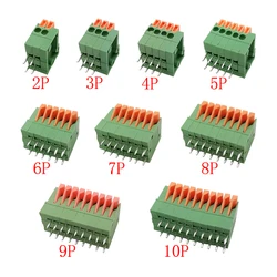 10Pcs KF141R KF141V 2.54mm Pitch PCB Terminal Block Connectors 2/3/4/5/6/7/8/9/10 Pin Straight / Right Angle Screwless Terminals