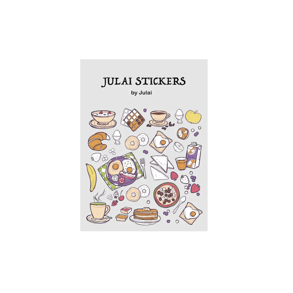 Cute Decorative stickers BREAKFAST Kawaii Planner Notebook Journal Phone Diary Album Gift Decoration Stickers and more options